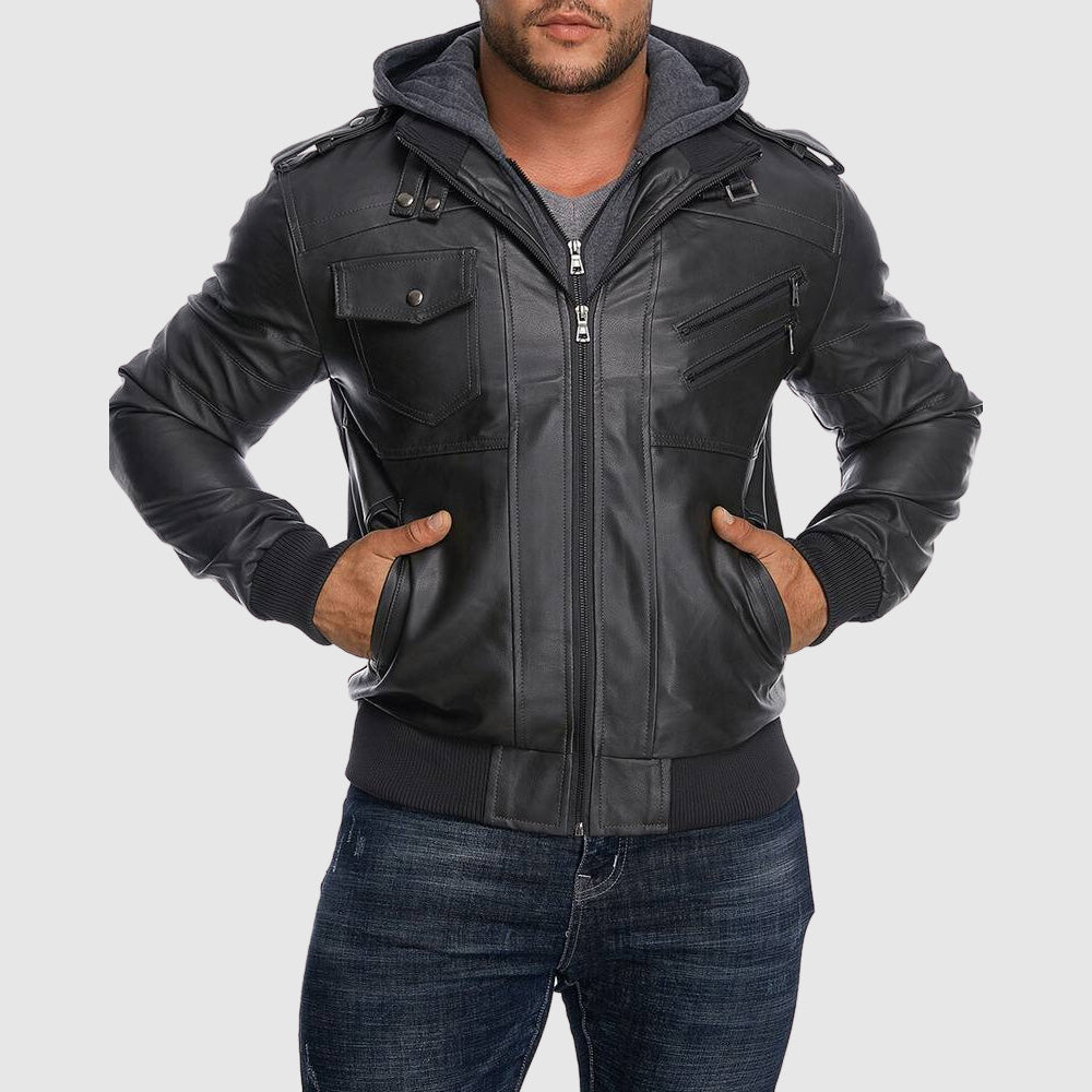 Dan Allure Paris™ Hooded Leather Jacket